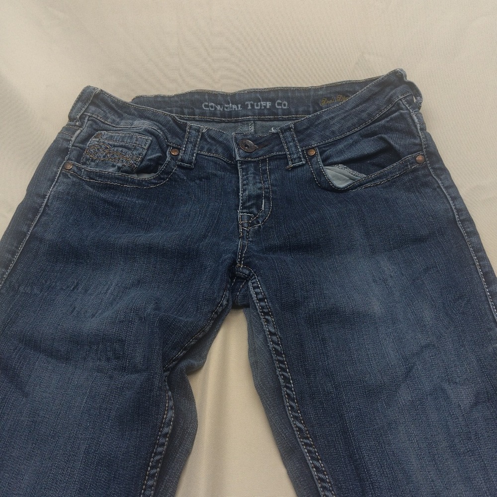 Cowgirl Tuff Co Women's Blue 31X31 Bootcut Jeans Regular Mid Rise Stretch